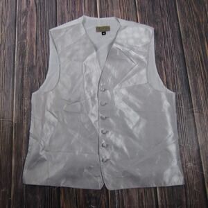 Suit Vest Perry Ellis America Mens M Silver Tuxedo Wedding Formal Waistcoat